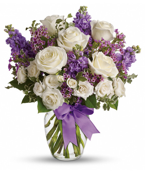 purple and cream bouquet